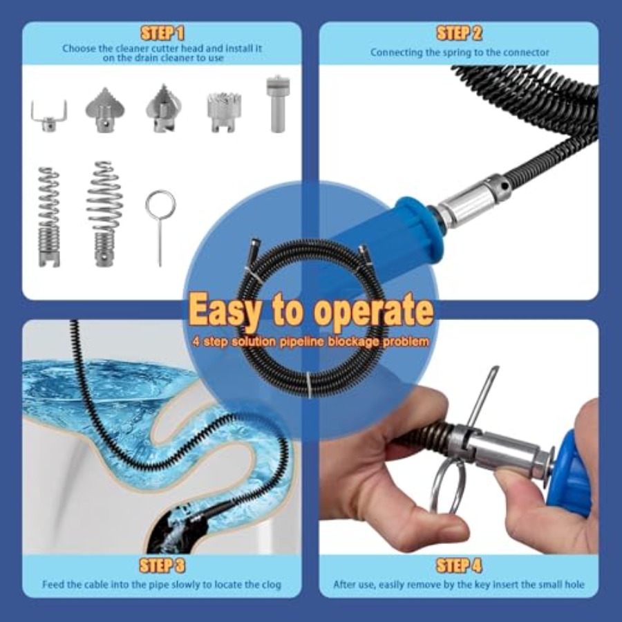 Drain Snake, Drain Auger with  - Drain Snake Flexible review and price