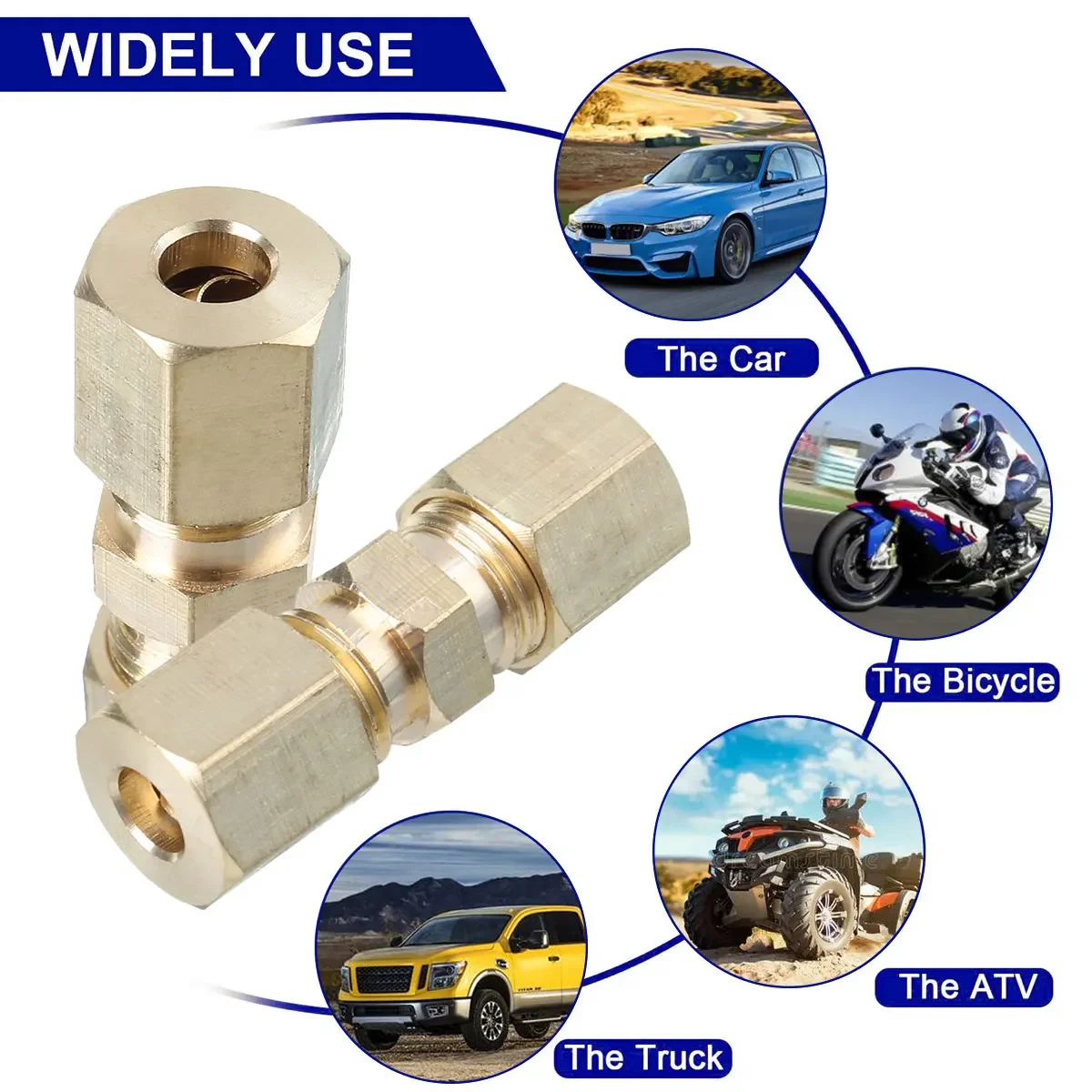 5pcs Brass Brake Line Union Fi - Compression Fitting Brass review and price