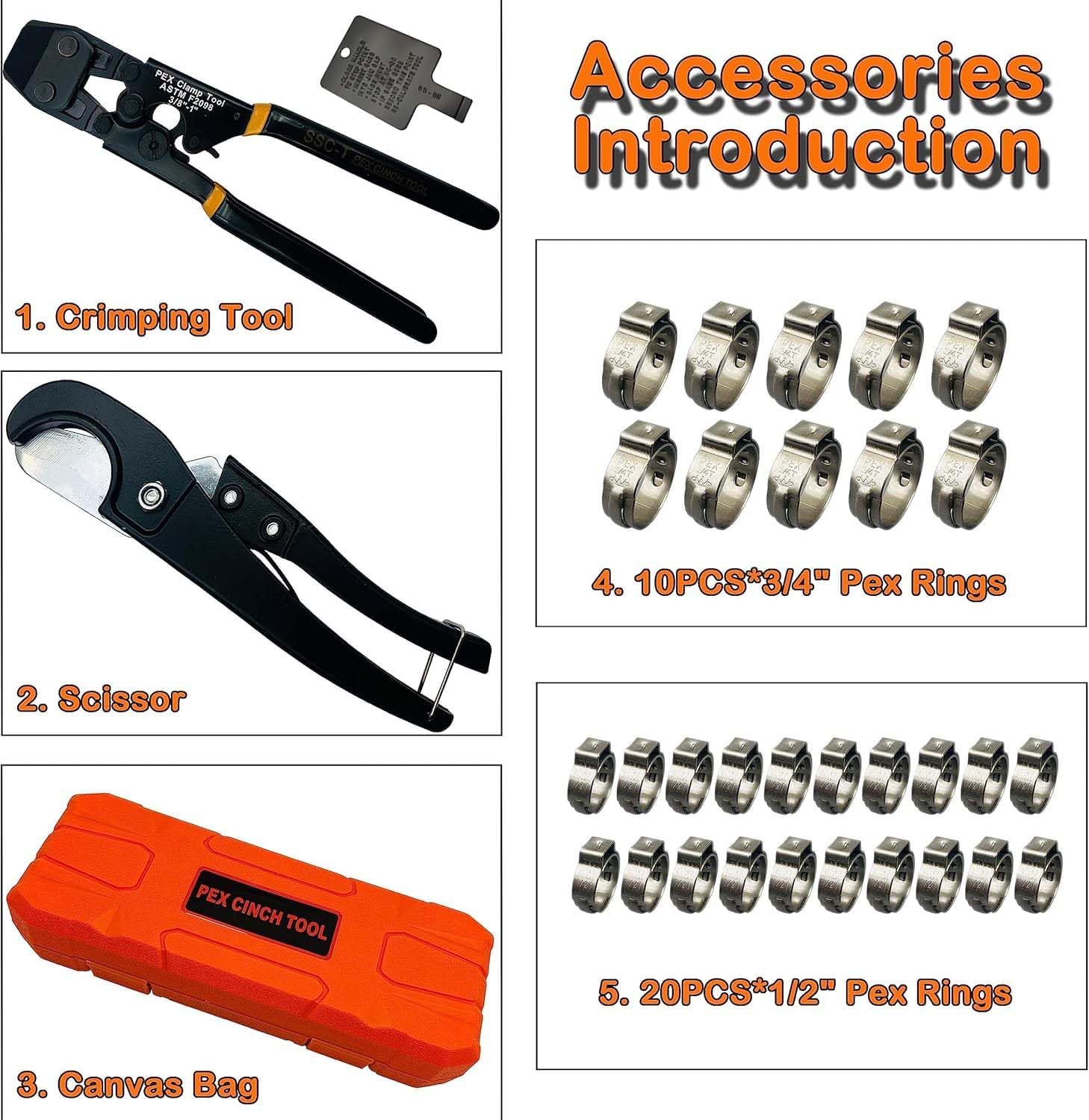 PEX Pipe Clamp Crimping Tool w - Pipe Cutter Ratchet review and price