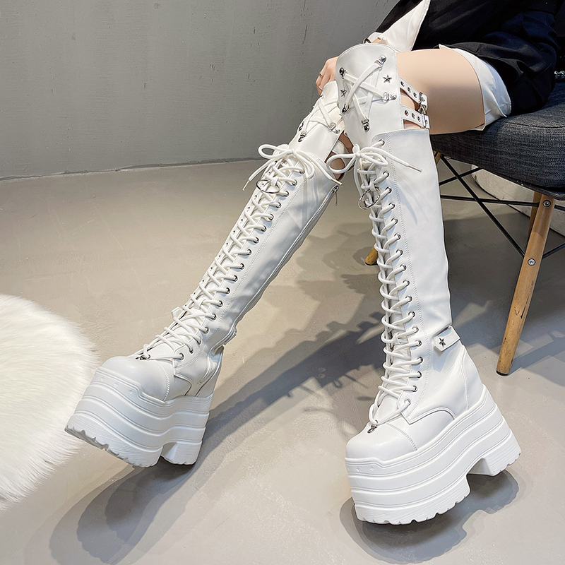 Punk Women Boots Ladies Cospla - Pipe Bending Spring review and price