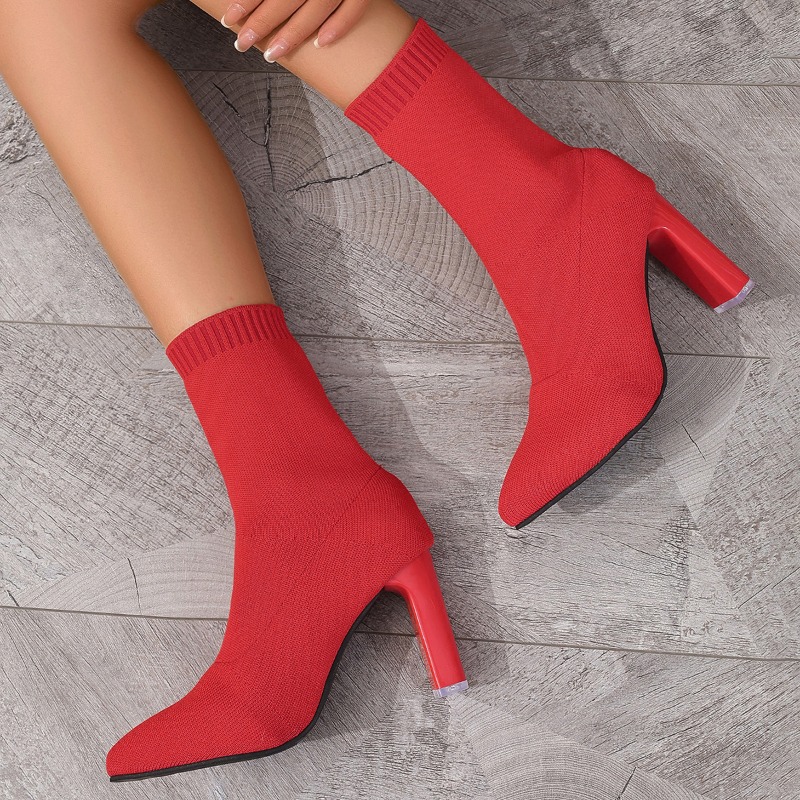 Simple Pointed Toe Knit Stretc - Pipe Bending Spring review and price